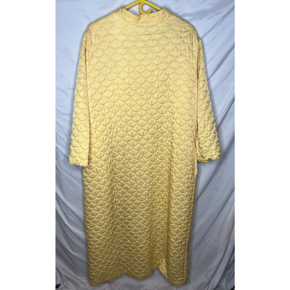 Sears at Home Wear Quilted Robe Long Lined Button Up Size Large Union Made 1970s - Picture 2 of 10